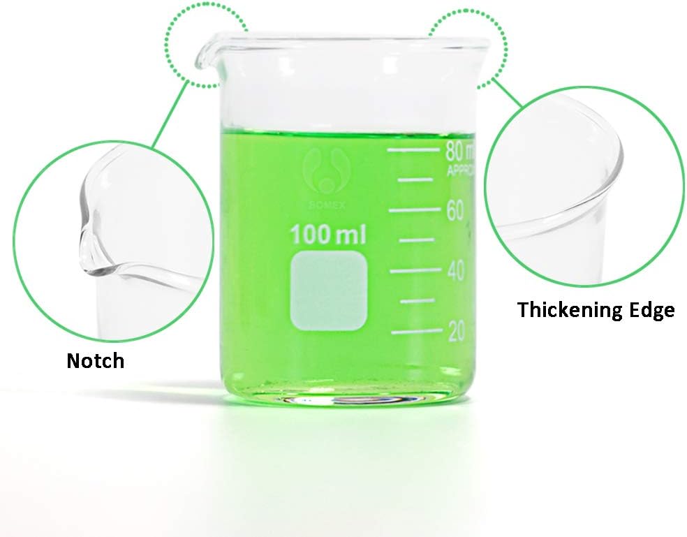Graduated Glass Measuring Low Form Beaker Set (50ml+100ml+250ml)