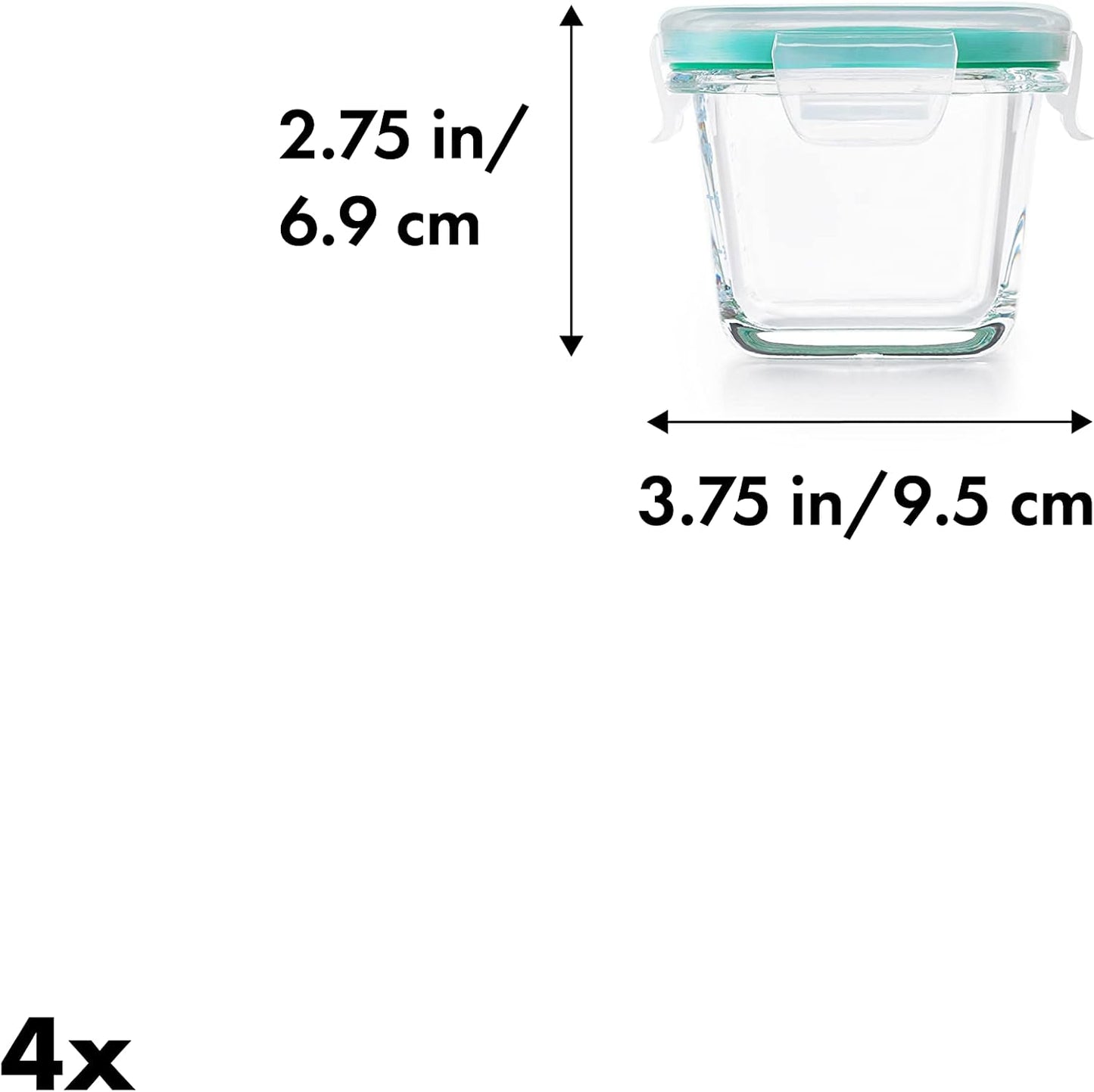 OXO Good Grips 4-Piece Smart Seal Leakproof Mini Glass AirtightContainer Set
