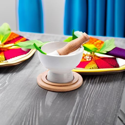 E-liu Porcelain Mortar and Pestle Set with Lid, Functional for Grinding