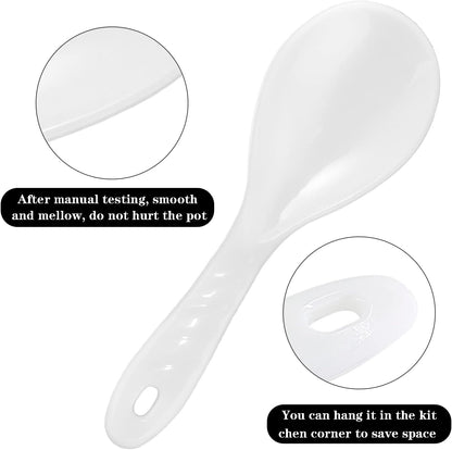 2-Piece Plastic Rice Paddle & Spoon, White E