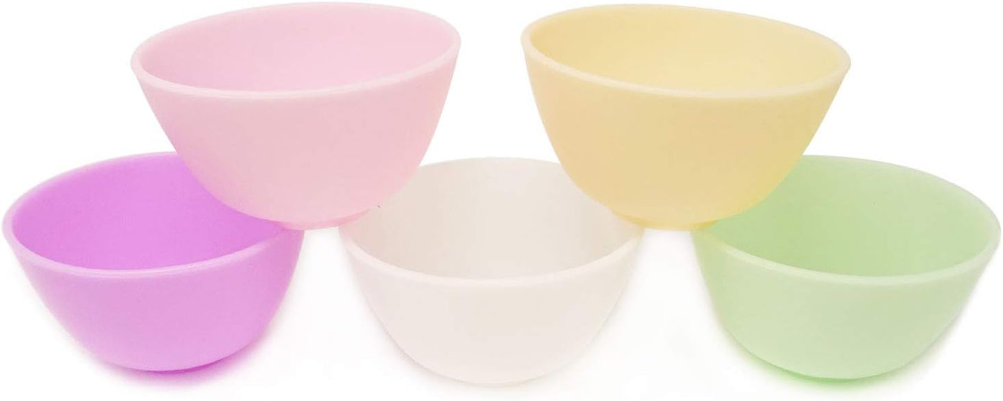 Honbay 5PCS Silicone Mixing Bowls Prep and Serve Bowls for Mixing Facial Mask or Holding Ingredient (8.5��5CM)