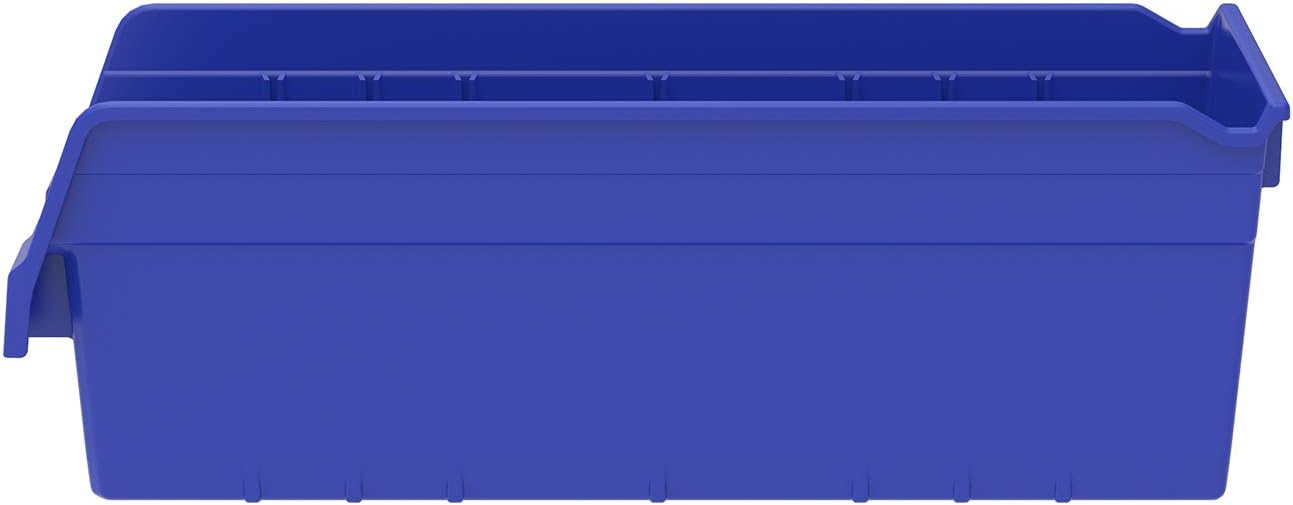 Akro-Mils 30098 ShelfMax Plastic Nesting Shelf Bin Box, 18-Inch Length x 6.75-Inch Width x 6-Inch Height, Clear (10-Pack)