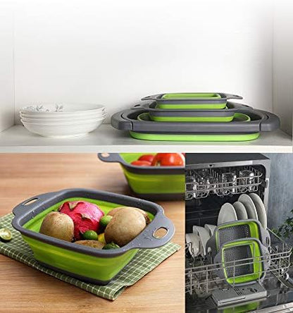 2-Pack Collapsible Colander, 9.5 & 11.5 Inch Folding Basket
