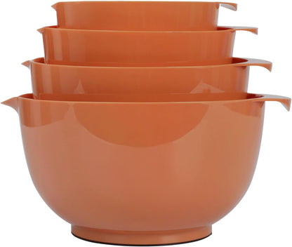 BoxedHome 4.5 Quart Large Plastic Mixing Bowls, Microwave Safe Mixing Bowl Set with Pour Spout, Nesting Bowls for Space Saving Storage(Violet Blue)