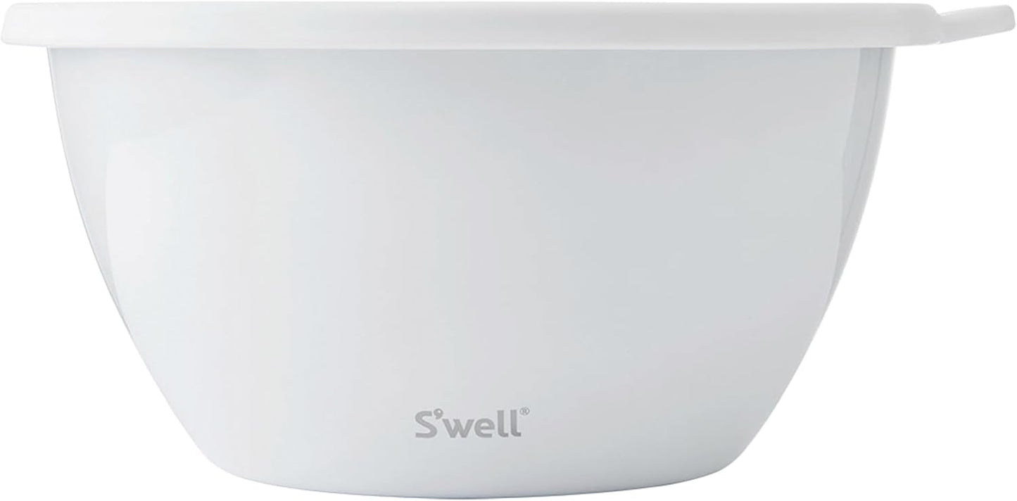 S'well Stainless Steel Salad Bowl Kit 64oz, Peacock Blue, Comes with 2oz Mini Canister and Removable Tray for Organization, Leakproof, Easy to Clean, Dishwasher Safe