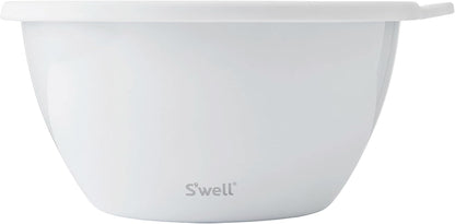 S'well Stainless Steel Salad Bowl Kit 64oz, Peacock Blue, Comes with 2oz Mini Canister and Removable Tray for Organization, Leakproof, Easy to Clean, Dishwasher Safe