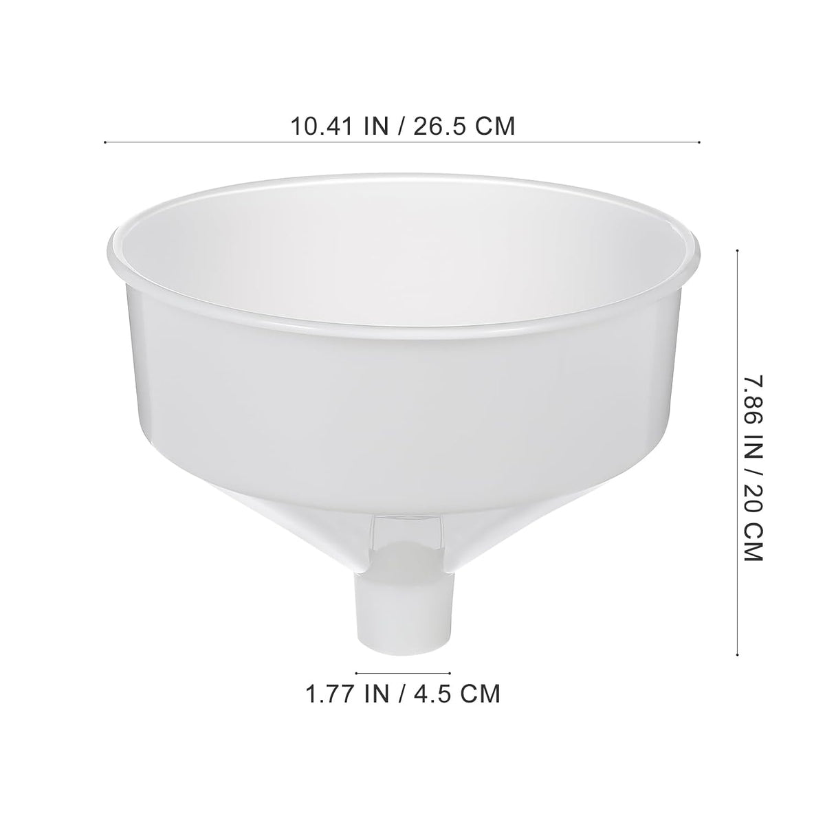 DOITOOL 10.43" Wide Mouth Plastic Funnel, Extra Large Food Grade Kitchen Funnels for Beer Oil Jam Beverage Filling, Liquid Dry Ingredients, 1-Pack White