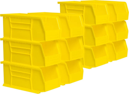Akro-Mils 30230 AkroBins Plastic Storage Bins, Space-Saving Stackable Bins for Garage, Pantry, Craft Organization, 10.5 "L x 5.5 "W x 5"H, Blue, 12-Pack