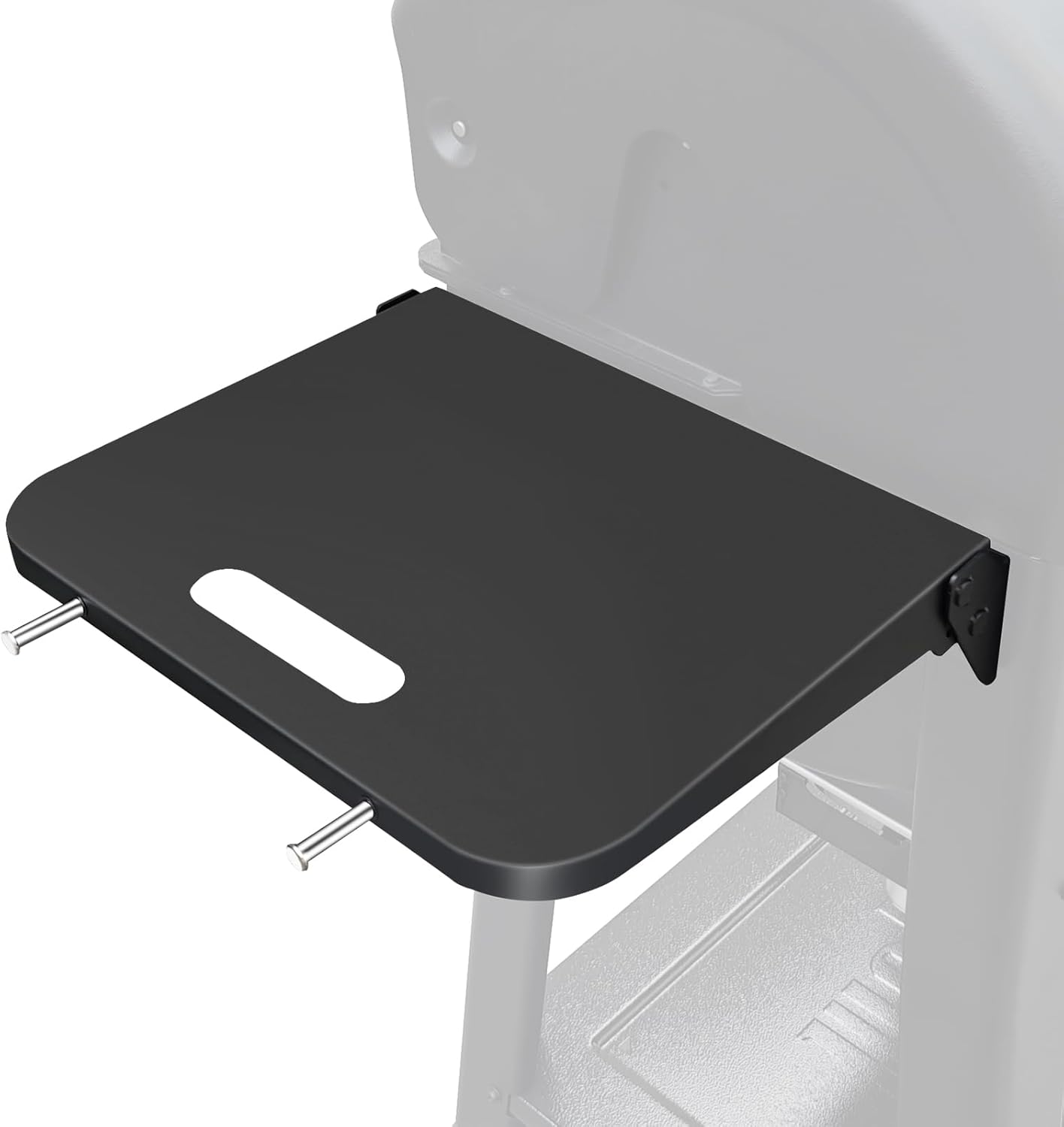 QuliMetal Folding Front Shelf for Traeger Pro 34, Texas Elite 34, Century 885 and Eastwood 34, 37" x 12" Heavy-Duty Grill Prep Table with Cutting Board, Stainless Steel Basin, Lid and 5 Hooks