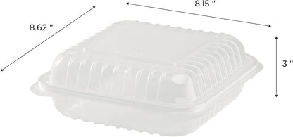Karat FP-HC99PP-3CU 9"X 9" PP Hinged Containers 3 Compartment - (Case of 200)