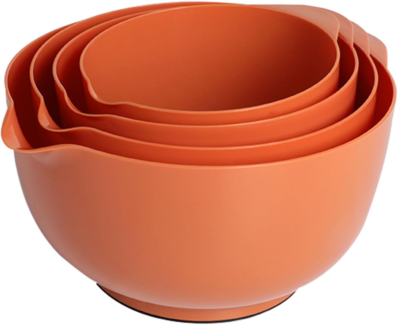 BoxedHome 4.5 Quart Large Plastic Mixing Bowls, Microwave Safe Mixing Bowl Set with Pour Spout, Nesting Bowls for Space Saving Storage(Violet Blue)