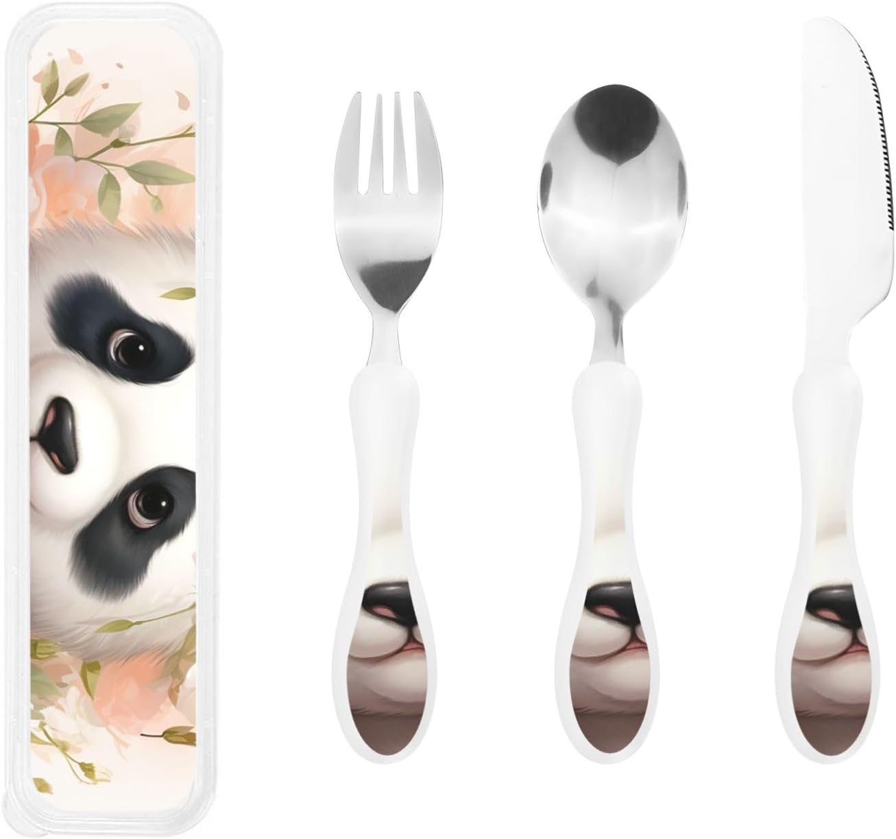 3-Piece Kids Silverware Set With Storage Case, Stainless Steel Reusable Children Safe Knife Spoon Fork Set Colorful Abstract Dragonfly Children Flatware Set For Kids Lunch Box