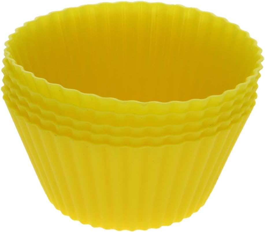Utoolmart Silicone Cupcake Baking Cups,Reusable Silicone Baking Cups, Non-stick Cupcake Muffin Liners Cake Molds Set, Use As Lunch Box Dividers, 5 Pcs