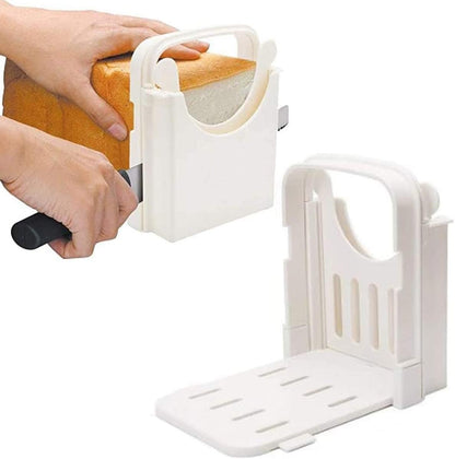 US Bread Slicer Foldable Toast Slicer Tool Adjustable Toast Loaf Slicing Machine Plastic Bread Cutting Guide Tools for Homemade Bread Kitchen Baking Tool(Graphic payment)