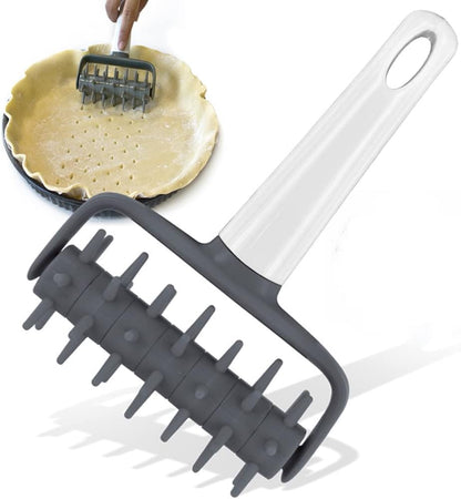 Kakalote Pizza Dough Docker Pastry Roller with Spikes Black