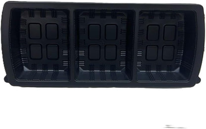 Royalty Premier 3 Compartment Meat Tray, 50 Base and 50 Lid Set