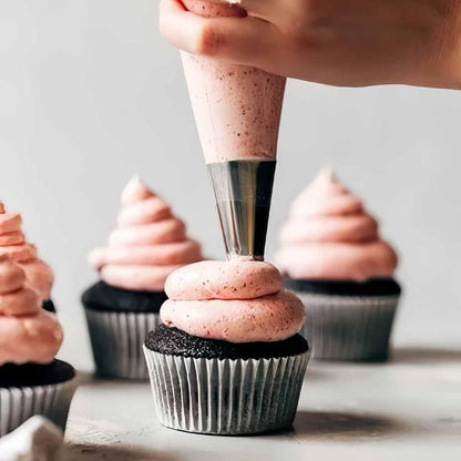 20 PCS Round Piping Tip Stainless Steel Cream Cupcake Nozzles Frosting Macaron Cake Decorating Tools Multipurpose Pastry Piping for Small Pastries Puffs Cupcakes Filling Donuts Other Pastries（5 Sizes）