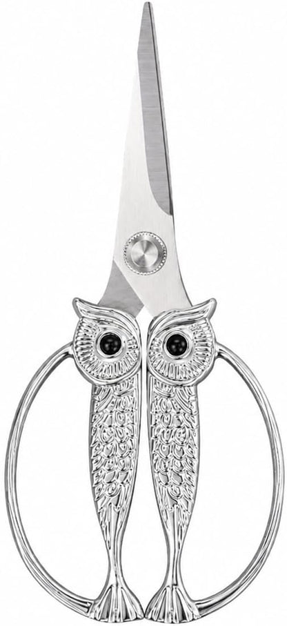 Kitchen Owl Scissors - Stainless Steel Kitchen Scissors, Sharp Meat Scissors, Dishwasher Safe, Heavy-duty Poultry Scissors, Food Cooking Scissors, Gift for Men and Women (Pearl nickel, large)