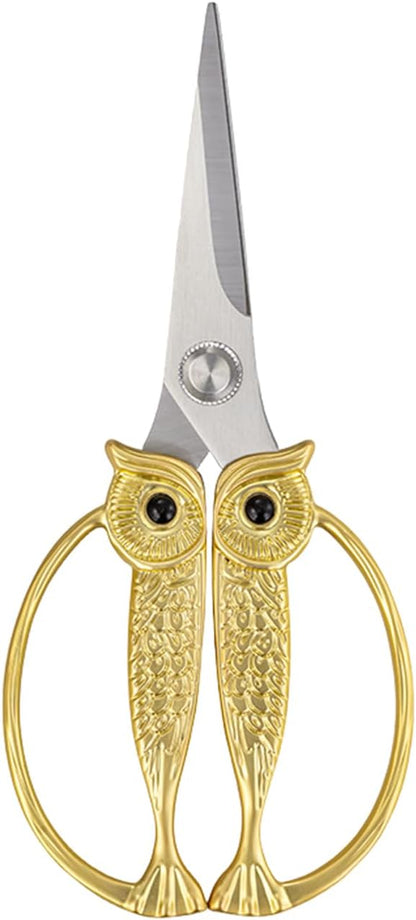 Kitchen Owl Scissors - Stainless Steel Kitchen Scissors, Sharp Meat Scissors, Dishwasher Safe, Heavy-duty Poultry Scissors, Food Cooking Scissors, Gift for Men and Women (Pearl nickel, large)