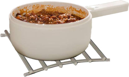 FitWell Heat-Resistant Steel Dining Protector Modern Metal Trivet for Kitchen Table, Holds Hot Pots & Cast Iron Cookware, Trivet for Serving and Organization of Hot Dishes in Kitchen (Satin Nickel)