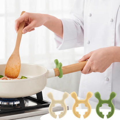 9 Pack Multifunction Silicone Pot Handle Spatula Rack, Anti Scalding Spoon Holder for Pot, Heat Resistant Steam Releaser, Non Slip Spatula Holder Stove Organizer for Kitchen, White Green Yellow