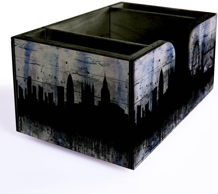 Wooden Utensil Holder Napkin Bar Caddy Parent (American Flag Black)