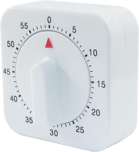 60 Minute Mechanical Kitchen Timer, White