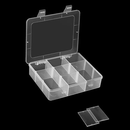 Vidifor 9 Grids Plastic Storage Compartment Organizer Container with Adjustable Dividers for Crafts, Earrings, Screws, Nail, Bandages, Pins and More (1)