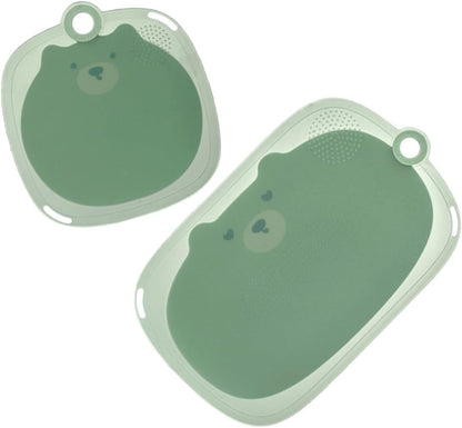 ULTECHNOVO Small Green Plastic Cutting Board Set Non-slip Kitchen Chopping Boards for Home Use for Countertop