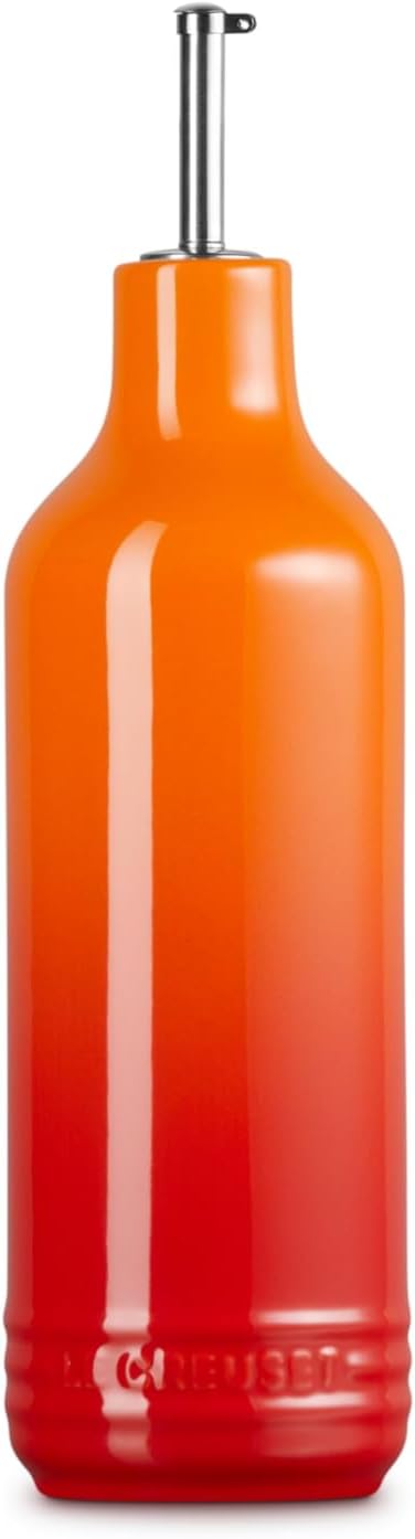 Le Creuest Stoneware Signature Oil Cruet, 20 oz., Flame