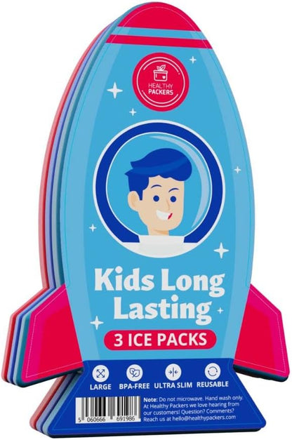 Healthy Packers® Reusable Ice Packs for Lunch Boxes Kids and Adults | Long‑Lasting Thin Freezer Packs for Coolers, Bento Boxes, Lunch Bags, Travel, School Meals, Meal Prep (10-Pack | Square)