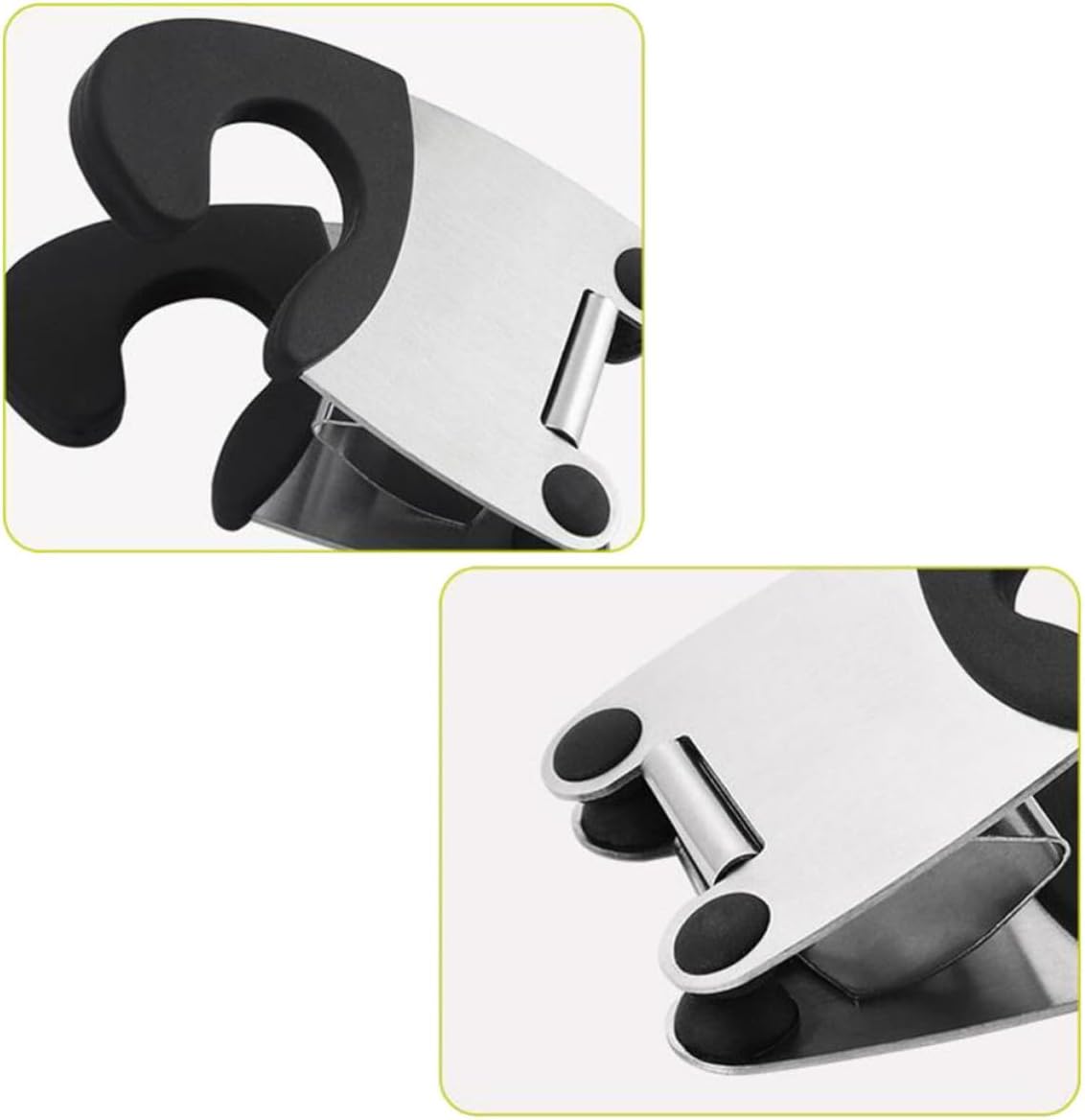 3 Piece Pot Clip Spoon Rest Holder Stainless Steel and Plastic