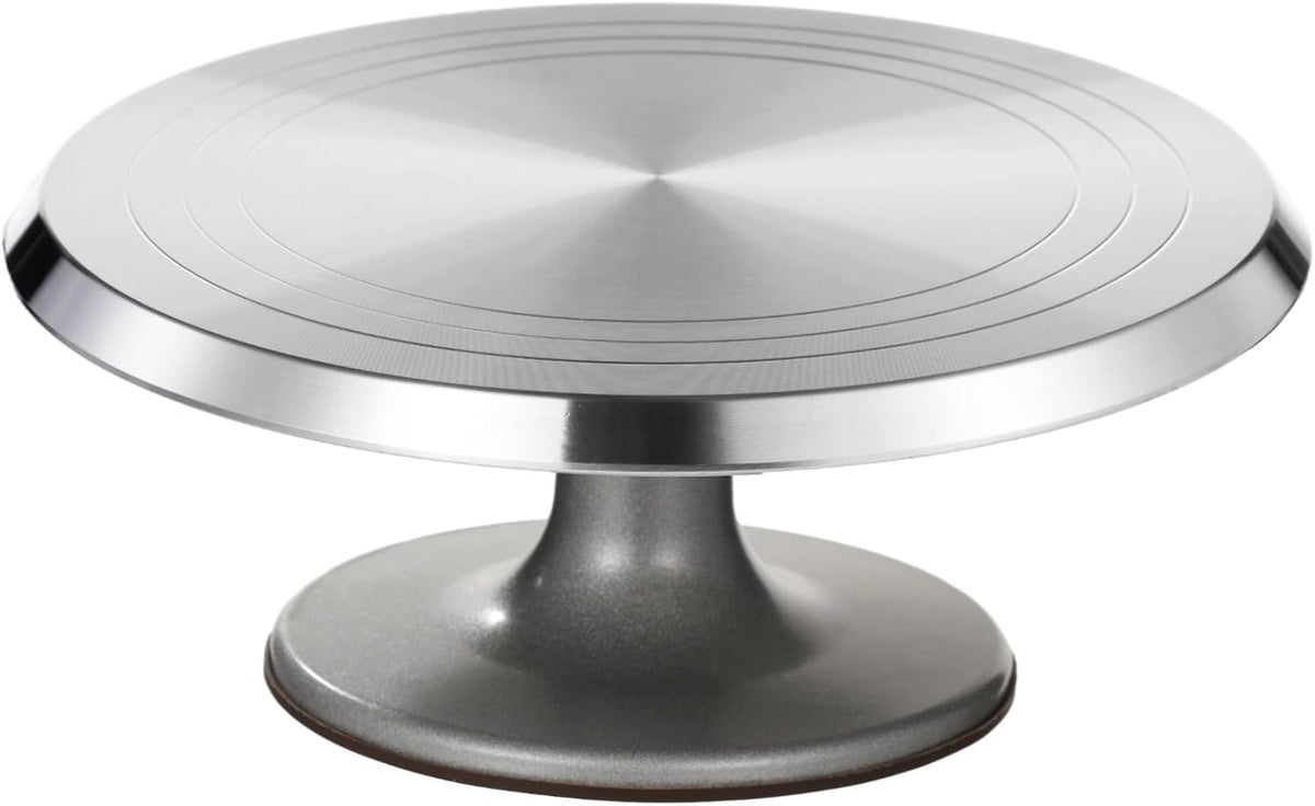 OMISTAR Aluminium Alloy Revolving Cake Stand, 12 in Cake Decorating Turntable, Non-Slip Rotating Platform, Smooth 360° Rotations for Cake Decorating and Baking Parties