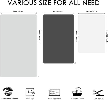 Extra Large Silicone Mats for Kitchen Counter, 27.6'' x 19.7'' Nonskid Silicone Placemats for Kids, Nonstick Purple Silicone Mat for Baking Crafts, Silicone Dab Mat Heat Resistant, 1Pack - Colors B