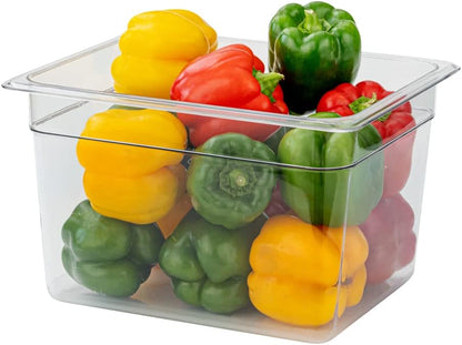 Restaurantware-2.5 Inch Deep Food Pans, 1 1/6 Size Commercial Food Storage Container - Freezable, Break-Resistant, Clear Plastic Cold Pans, Dishwashable, For Kitchens, Restaurants, Or Cafeterias