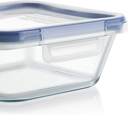 Snapware Glass Total Solutions (12-Pack) Food Storage Containers Set, (1, 2 & 4 Cup), Airtight & Leakproof Plastic Locking BPA-Free Lids, Freezer Dishwasher Microwave Safe