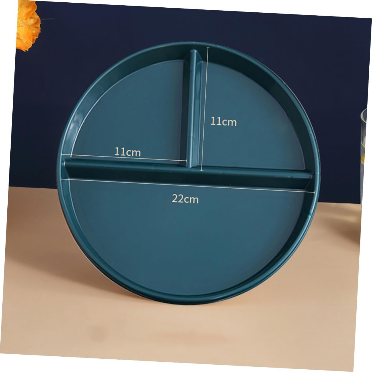 MAGICLULU PP Divided Plate for Portion Control Three-Compartment Tray Fixed Breakfast Plate for Diet Management for Adults Meal Prep and Healthy Eating
