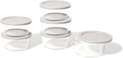 6-Piece Glass Food Storage Containers Set (3 Containers + 3 BPA-Free Lids) | 2-Cup, Leakproof | Microwave, Freezer, Oven & Dishwasher Safe | Ideal for Meal Prep & Pantry Organization, Pistachio