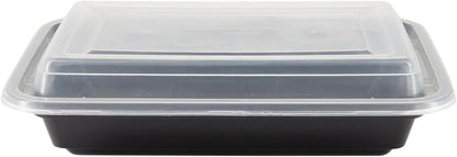 Reusable To-Go Food Meal Prep Storage Containers with Leak Proof Snap Lids 58oz | 1715ml | 50-Pack