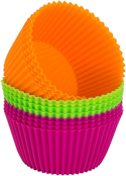 Webake Silicone Baking Cups 4.3 Inch Jumbo Reusable Cupcake Liners, Giant Cupcake Mold Non-stick Extra Large Muffin Pans Big Cupcake Holders (Pack of 12)