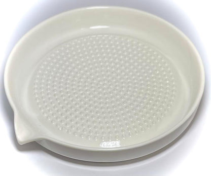 BonCera, Premium Ceramic Garlic Grater Plate Set - Large White Modern