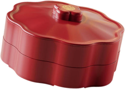 Generic Divided Serving Tray with Lid Serving Bowl Dessert Dish Snacks Platter Snackle Tray for Party Kitchen Chinese New Year Treats, 1 Tier