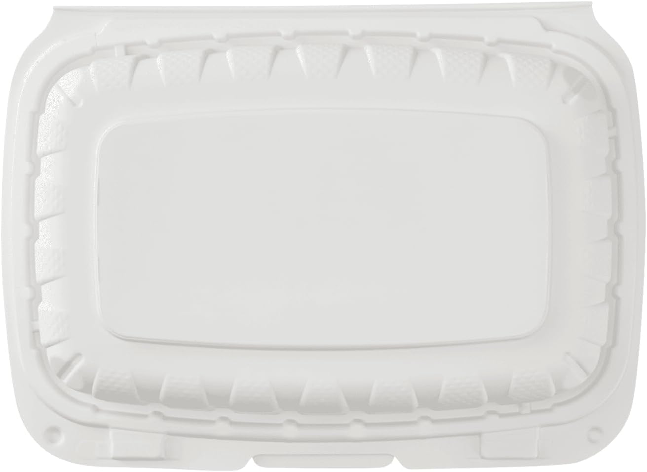 KARAT EARTH Clamshell Take Out Food Containers [8"x8" - 200 ct] To Go Containers | 3 Compartment, Soak-Resistant, Durable, Stackable | Vented for Hot/Cold Foods, White