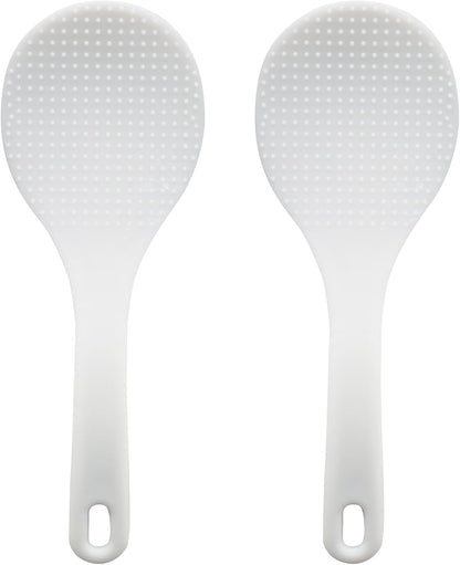 Jiozermi Plastic Rice Spoon, 2 Pack, White