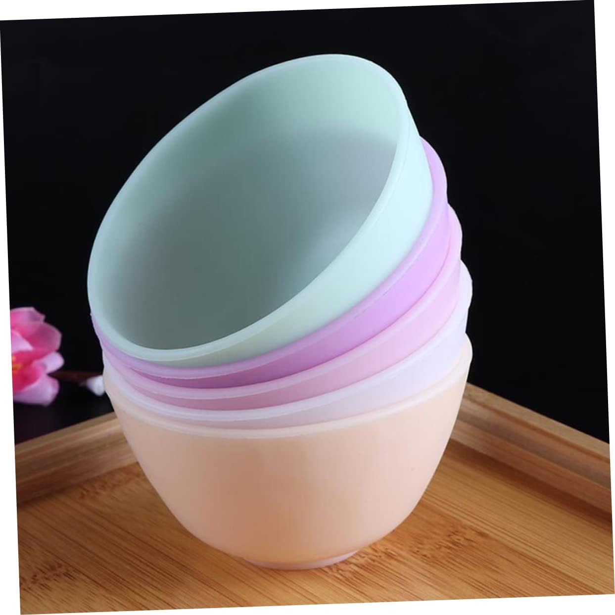 Didiseaon Odorless Anti-drop Silicone Mixing Bowl for Facial Masks Cooking Flexible Microwave Dishwasher Safe for Ingredients Sauces Medium Green