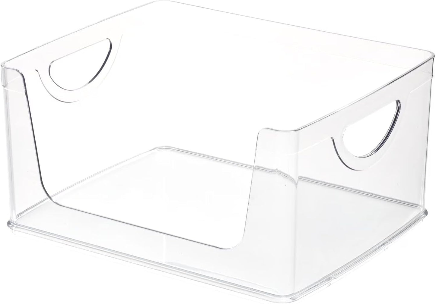 Plastic Open-Front Cabinet and Pantry Organizing Bin, Clear