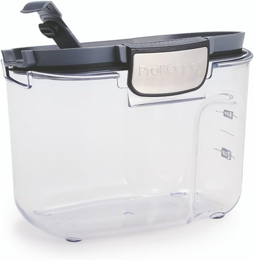 Progressive International ProKeeper+ Clear Plastic Airtight Food Baker's Kitchen Storage Organization Container Canister Set with Magnetic Accessories, 2- Piece Set (Grain 2.5-Quart)