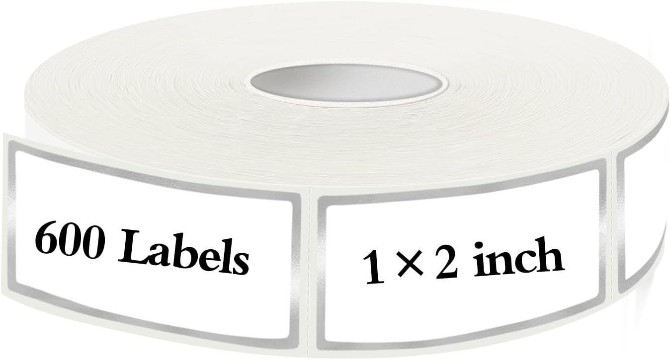 600 Blank Removable Freezer Labels Water Oil Resistant with Perforation Line for Food Containers Jars Pantry Organization (Ink Quick-Dry，1” x 2”)