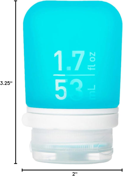 humangear GoToob+ (XL) | Refillable Silicone Travel Bottle | Locking Lid | Food-Safe Material | Blue, XL (6 fl.oz.; 177ml)