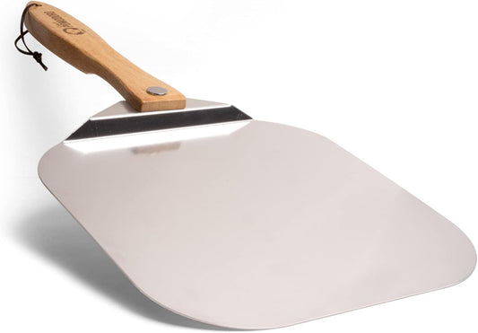 Chef Pomodoro Aluminum Pizza Peel 12x14 in, Foldable Wood Handle